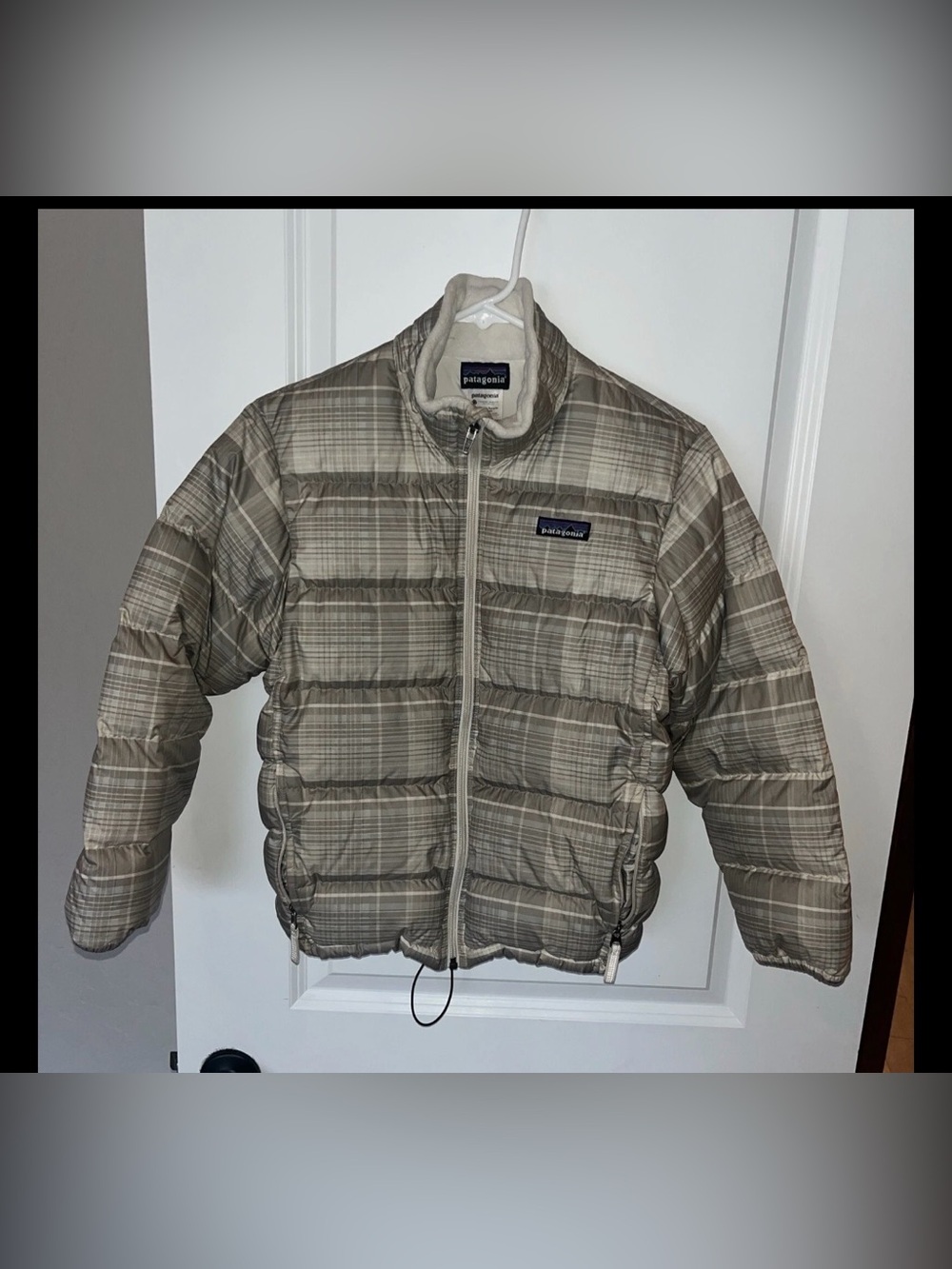 Patagonia Down Puffer sweater Jacket Kids M/10 Plaid Rare vintage
